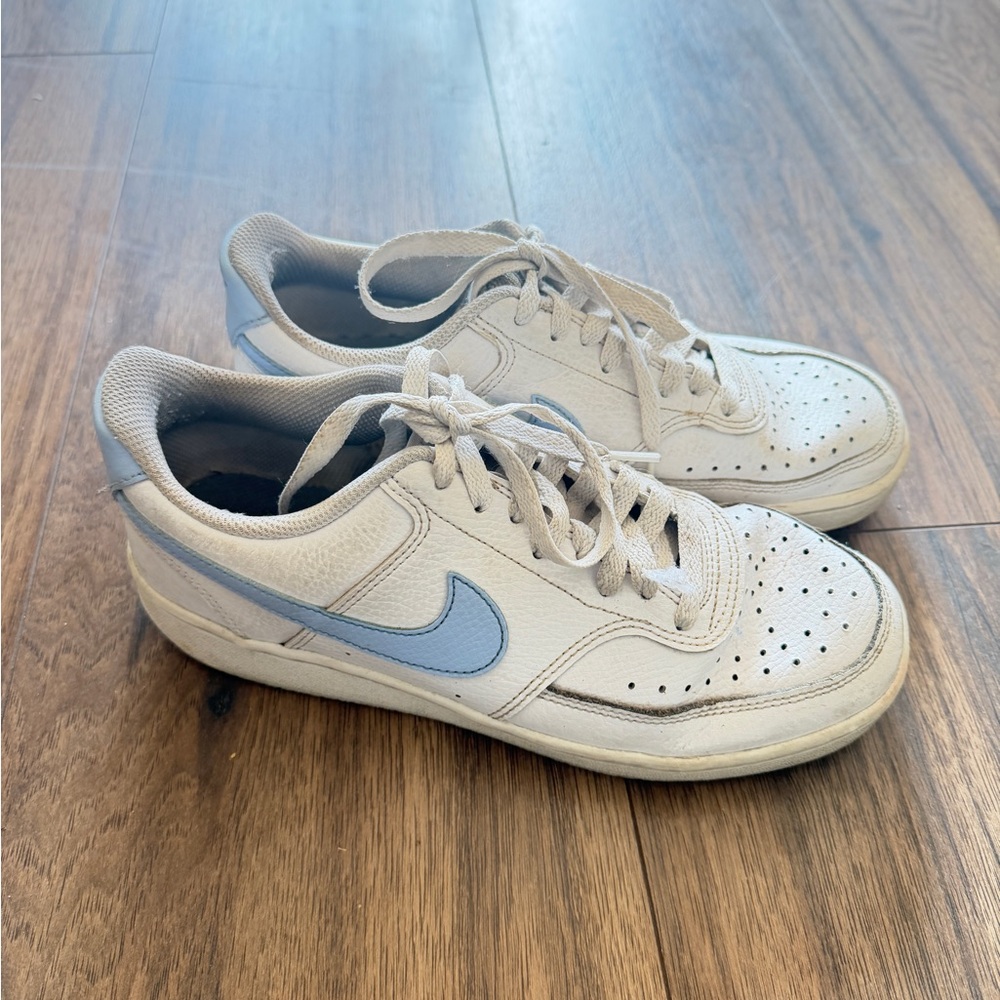 Nike White and Light Blue Athletic Shoes